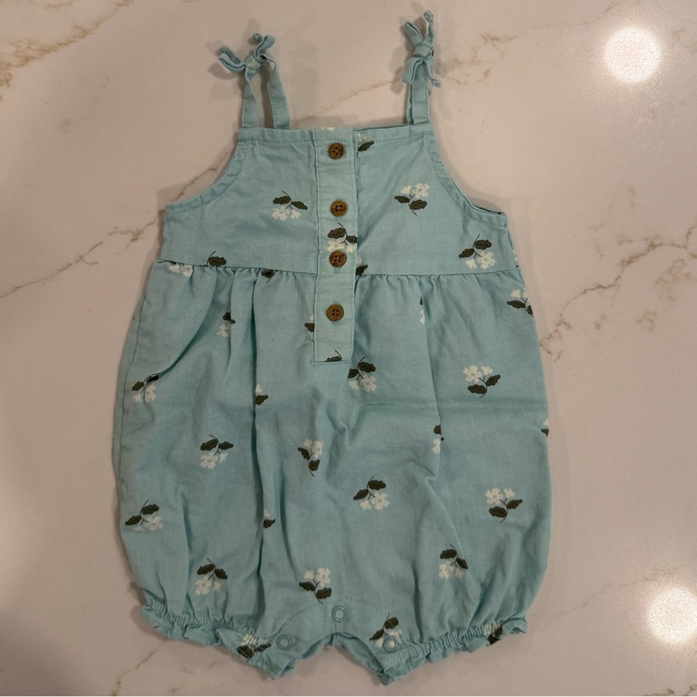 Carter's Light Blue Floral Romper